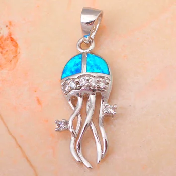 Lacné šperky Veľkoobchod Maloobchod Krásny Darček Blue Fire Opal Striebro Opečiatkované, Náhrdelníky, Prívesky, Módne šperky OP302