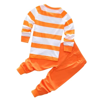 LAKAKSTY Bavlnené Chlapčenské Pyžamo Cartoon Tiger Detské Oblečenie Set Pre Deti Chlapec Dlhý Rukáv detské oblečenie pre voľný čas Oblek Pyžamo Garcon