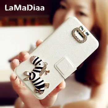 LaMaDiaa Roztomilý 3D Zebra Peňaženky puzdro Pre iPhone X 7 8 Plus Flip Cover Kožené Stojan Telefónu Taška Prípade iPhone6 6S Plus 5S SE 5C 4S