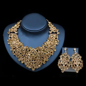 LAN PALÁC nový kostým ženy šperky set svadobné šperky sady zapojenie náhrdelník a náušnice na spoločenské doprava zadarmo
