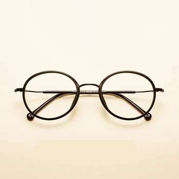 Langford okrúhle okuliare, rám krátkozrakosť okuliare ročníka plné rámy a vzory optické sklá žena muž lumbálna black3054