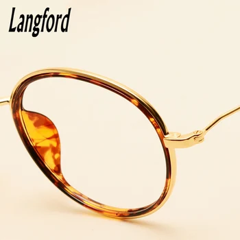 Langford okrúhle okuliare, rám krátkozrakosť okuliare ročníka plné rámy a vzory optické sklá žena muž lumbálna black3054