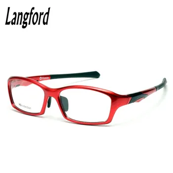 Langford okuliare, rám v pohode človek zefektívniť krátkozrakosť predpis okuliare full-frame Non-slip červená optické nos pards 2105