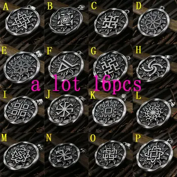 Lanseis 16pcs Zmiešané veľkoobchod slovanské symbol prívesok mužov náhrdelník amulet prívesok 16 rôznych symbolov Národa ženy šperky