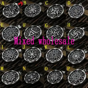 Lanseis 16pcs Zmiešané veľkoobchod slovanské symbol prívesok mužov náhrdelník amulet prívesok 16 rôznych symbolov Národa ženy šperky