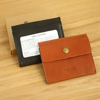 LANSPACE pravej kože mužov peňaženky ultra-tenké mince peňaženky držiteľov značky kreditnej karty držiteľ