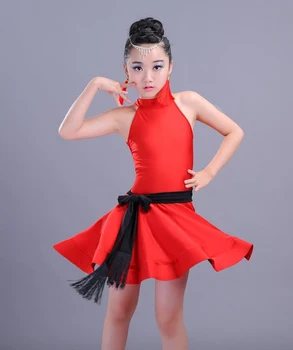 Latinské Tanečné Kostýmy pre Dievčatá Salsa Tanečné Kostýmy pre Deti Sála Šaty Tango/ramba Oblečenie Deti latinskej Súťaže Šaty