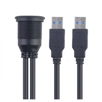 LBSC 2 Porty Dual USB 3.0 Rozšírenie AUX, Flush Mount držiak do Auta Predlžovací Kábel pre Auto, Nákladiak, Čln Motocykel Panel Panel - 1M