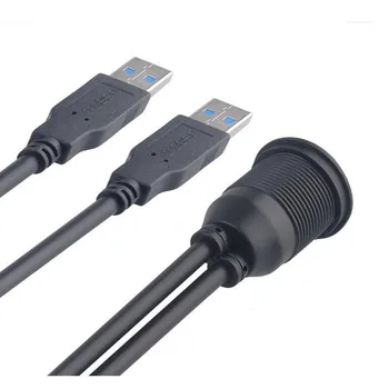 LBSC 2 Porty Dual USB 3.0 Rozšírenie AUX, Flush Mount držiak do Auta Predlžovací Kábel pre Auto, Nákladiak, Čln Motocykel Panel Panel - 1M