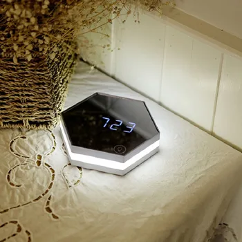 LED Budík Despertador Prúd Zrkadlo multifunkčné Elektronické stôl hodiny Reveil Reloj Wekker Despertador Nočné Svetlo Hodiny