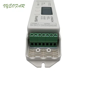 Led DMX512 Dekodér 4 kanál RGBW Pásy DMX Decoder LED DMX-PWM Dekodér(8/16 bitov voliteľné,OLED Displej);5A*4channel výstup
