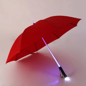 LED Light saber rozsvieti Dáždnik Laserový meč Svetla až Golf Dáždniky Mení Na Hriadeľ/Postavený v Pochodeň Flash Dáždnik