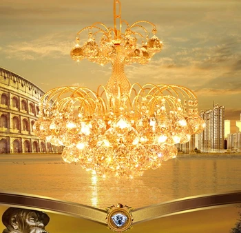 LED Luster, Krištáľové Lustre Zlaté Luxusné Lustre kronleuchter Moderné E14 Stropné Svietidlo Osvetlenie Domov Hotel Deco
