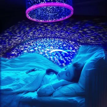 LED Nočné Svetlo Projektora, Hviezdna Obloha, Hviezdy, mesiac Master Deti detský Baby Spánku Romantický farebné Led USB Projekčnej lampy
