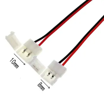 LED Pásy Konektor 5 ks/veľa 2pin 10 mm / 2pin 8 mm s Drôtom Zadarmo Zváranie Konektor pre Pásky pripojenie