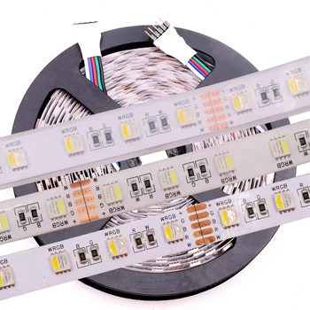 LED pásy RGBW 4 farby v 1 led vodotesný 24V 5050 smd 60LED/m, 5 m/Roll RGBW LED pásy svetla doprava zadarmo