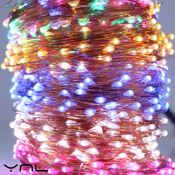 LED Reťazec USB 8-Režim Svetlá Medený Drôt 10M 100 Led Vodotesný Xmas Party Svadobné Dekorácie Vianočné Flasher Rozprávkových Svetiel