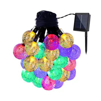 LED Solárne String Žiarovka Svetla Strip Lampa Výkon Vonkajšie Nepremokavé Festival Vianoce Svadba Pre Záhradné Dekorácie, Party Svetlá 6M