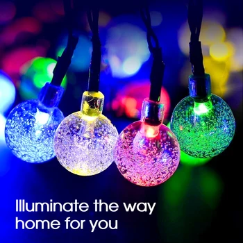 LED Solárne String Žiarovka Svetla Strip Lampa Výkon Vonkajšie Nepremokavé Festival Vianoce Svadba Pre Záhradné Dekorácie, Party Svetlá 6M