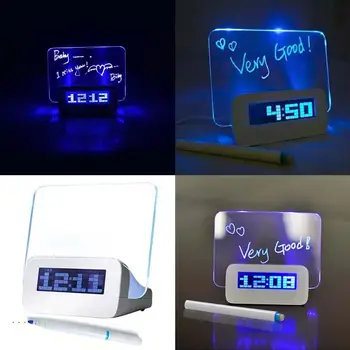 LED Žiarivky Digitálny Budík s Message Board Digitálny Budík Kalendár elektronické ploche Digitálne stolové hodiny