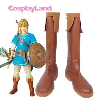 Legend of Zelda Dych Wild Odkaz Cosplay Topánky Topánky Hra Halloween Party Zákazku Mužov Topánky