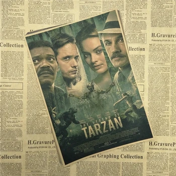Legenda Tarzan Klasické jadro Filmu Kraft Papier Plagát, Bar, Kaviareň Obývacia Izba Jedáleň Stenu Dekoratívne Maľby