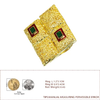 LEN CÍTIŤ Teplé Predaja Zlata Farba Štvorcového Tvaru Krúžkov Trendy Resizable Snubné prstene pre Etiópskej/Nigeria/Keňa pre Ženy Šperky