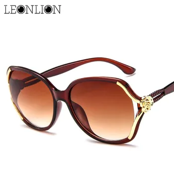 LeonLion 2018 Kvet Pilot, slnečné Okuliare Ženy Gradient Klasické Vintage Dámy Nadmerné Slnečné Okuliare UV400 Okuliare Feminino