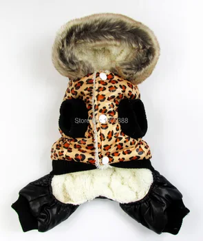 Leopard bublina čalúnená luxusné kožušiny Štýl Pet psov Zimný Kabát Zadarmo Shiping Podľa CPAM Psov, Oblečenie