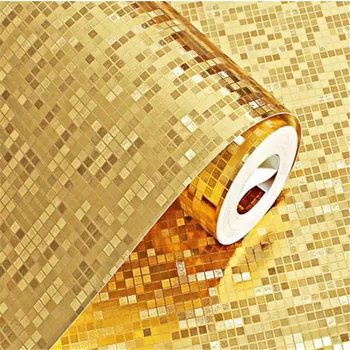 Lesk PVC Tapety Kotúčoch Zlaté, Strieborné Fólie Spálňa Tapety Zrkadlo Mozaiky Iskru 3D Tapety pre Obývacia Izba Domova