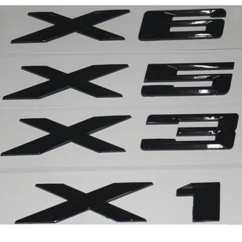 Lesklý Čierny ABS Počet Písmen Slová Kufri Odznak Odznaky Znak Emblémy pre BMW X1 X3 X5 X6