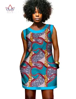 Letné afriky vosk šaty pre ženy mini Šaty, Vesta Vytlačené Dashiki Šaty Afrike Vytlačené Oblečenie afriky bazin šaty WY452