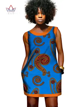 Letné afriky vosk šaty pre ženy mini Šaty, Vesta Vytlačené Dashiki Šaty Afrike Vytlačené Oblečenie afriky bazin šaty WY452