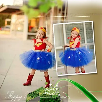 Letné Baby Girl Tutu Šaty Wonder Žena Halloween Kostým Narodeniny Šaty Pre Strany Cosplay Kostým Supermana Dieťa Strany Frocks