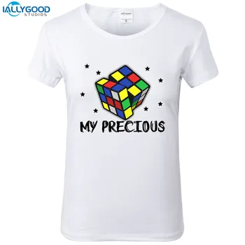 Letné Zábavné Rubiks Cube Vytlačené T-Shirt Ženy Rubiks Cube Moje Drahé Písmeno T Tričko Tee Mäkké Krátky Rukáv Biele Topy S1626