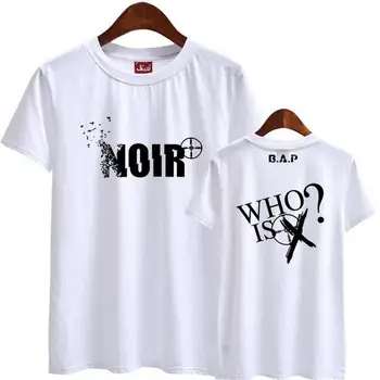 Letné štýl bap b.a.p nový album noir, ktorá je x tlač o krk krátky rukáv t shirt muži ženy kpop t-shirt