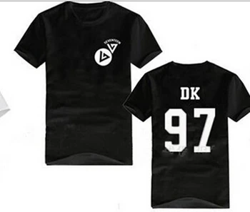 Letné štýl kpop krátky rukáv t shirt pre mužov, ženy sedemnástich členských meno tlač čierne tričko top tees