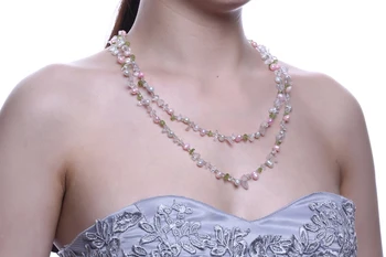 Letné štýl ryža perlový náhrdelník ručné náhrdelník reálne sladkovodná perla nepravidelného sklenených perličiek čistý čerstvý temperament náhrdelník