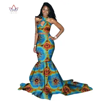 Leto-2018 Afriky 2 Dielna Sada Ženy Dashiki s uväzovaním za Golier, Dlhé Sukne Afriky Oblečenie Súkromné Vlastné Sexy Afriky Sady WY1045