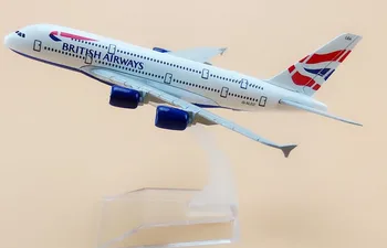 Lietadlo model Boeing A380 British Airways lietadiel A380 16 cm Zliatiny simulácia lietadlo model pre deti hračky Vianočný darček
