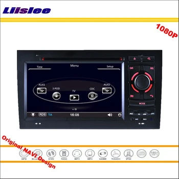 Liislee Na Audi A4 2002~2008 Auto Stereo Rádio, CD prehrávač DVD Prehrávač, GPS NAV NAVI Navigáciu 1080P HD Displej, Systém Originálny NAVI Dizajn