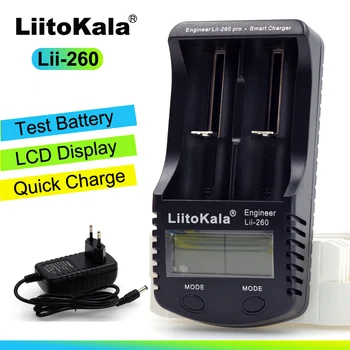 Liitokala lii-260 LCD18650/18500/16340/18350/14500/10440/17500 Nabíjačka Batérií,Detekcia lítiové batérie, nabíjačky+12V Adaptér