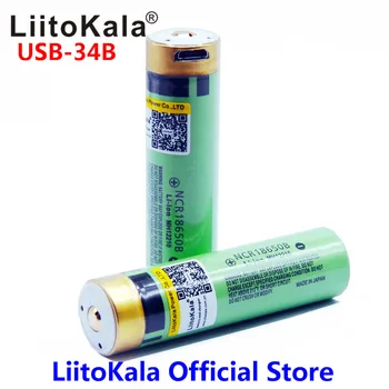 LiitoKala USB-34B 18650 batéria 3,7 V 18650 3400mAh Li-ion Nabíjateľná Batéria USB S LED Indikátor DC-Nabíjanie