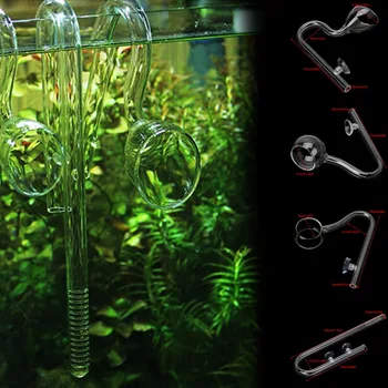 Lily sklenené potrubia prírastok úbytok rýb, vodných rastlín krajiny nádrž dvojité prísavný držiak rúry akváriu filter príslušenstvo