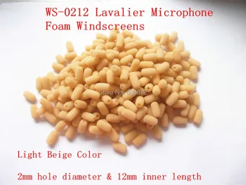 Linhuipad Lalalier Mikrofón Pena Čelné sklo, farba Béžová WS-0212 2 mm vnútorný priemer & 12 mm vnútorná dĺžka 100 ks /veľa