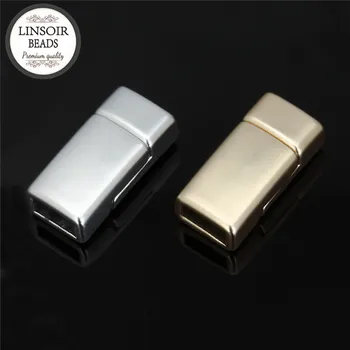 LINSOIR 10pcs Silné Magnetické Uzávery Pre 3*6 mm Ploché Kožený Náramok Zlatej Farby Konci Spona Konektory Diy Šperky Čo F5303