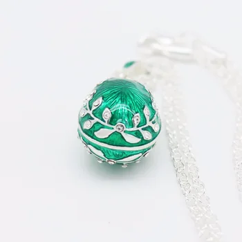 List kúzlo doprava Zadarmo Európe a Spojených Štátoch obľúbené šperky zelená smalt Veľkonočné ruské vajce náhrdelník s príveskom