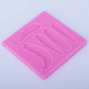 Listy pierko tvar 3D Plavidlá Úľavu Čokoládových cukroviniek Silikónové Formy Fondant Tortu Kuchyne Zdobenie DIY Nástrojov FT-1063