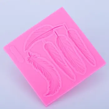 Listy pierko tvar 3D Plavidlá Úľavu Čokoládových cukroviniek Silikónové Formy Fondant Tortu Kuchyne Zdobenie DIY Nástrojov FT-1063