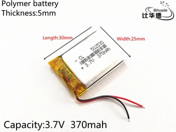 Liter energie batérie 10pcs/veľa 3,7 V 502530 370 mah lithium-ion polymérová batéria CE, FCC, ROHS certifikačný orgán